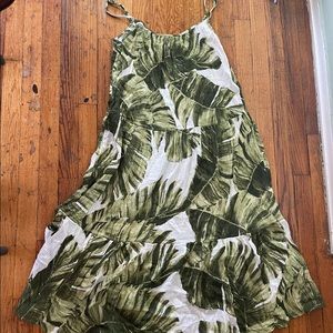 H&M leaf print maxi dress